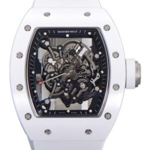 리차드밀 RM055 42.7mm Full White Ceramic White Rubber Strap Skeletonized White Dial[ZF]
