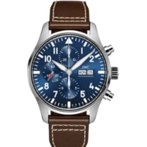 IWC 파일럿 Chronograph “Le Petit Prince” 43mm IW377714 Steel Leather Strap Blue Arabic Numerals Dial[ZF]