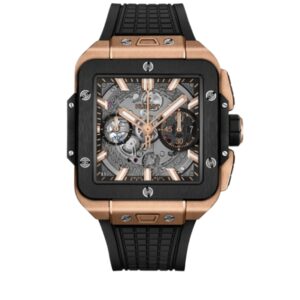 위블로 스퀘어뱅 42mm 821.OM.0180.RX Rose Gold Rubber Strap Skeletonized Dial[BBF]