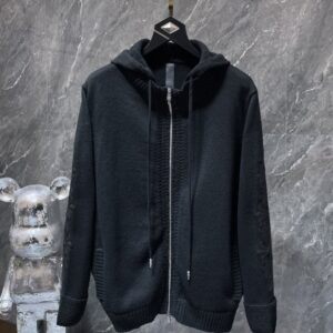 [국내배송]크롬하츠 가죽패치 니트 후드 집업