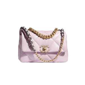 [프리미엄/해외배송]샤넬 19백 스몰 플랩 백(핑크/금장/램스킨)