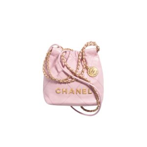 [프리미엄/해외배송]샤넬 22백 미니 핸드백(연핑크/금장/램스킨)