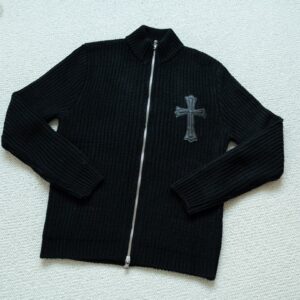 [국내배송]크롬하츠 레더 크로스 집업 니트 가디건