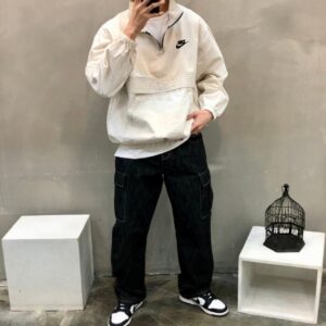 [국내배송]나이키 자수로고 스티치 구제워싱 아노락