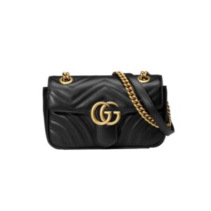 [프리미엄/해외배송]구찌 GG 마몽 미니 숄더백(블랙/금장)