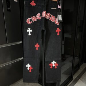 [국내배송]크롬하츠 레더 십자가 로고 팬츠