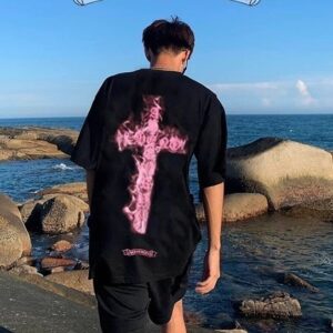 [국내배송]크롬하츠 파이어 십자가 티셔츠