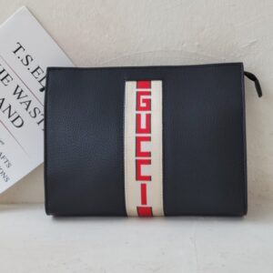 [국내배송]구찌 로고 스트라이프 클러치