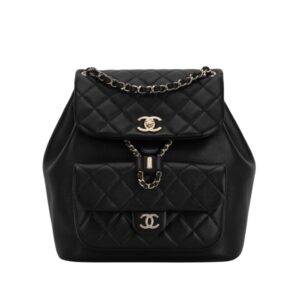 [프리미엄/해외배송]샤넬 듀마 백팩 싱글포켓 라지(블랙/금장/카프스킨)