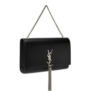 [프리미엄/해외배송]생로랑 케이트 미디엄 태슬 백(블랙/은장)