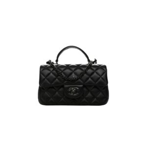 [프리미엄/해외배송]샤넬 클래식 탑핸들 미니 플랩 백(블랙/흑장/램스킨)