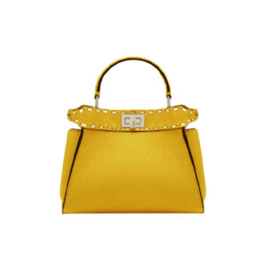 [프리미엄/해외배송]펜디 피카부 백 미니 화이트 탑스티치(옐로우)